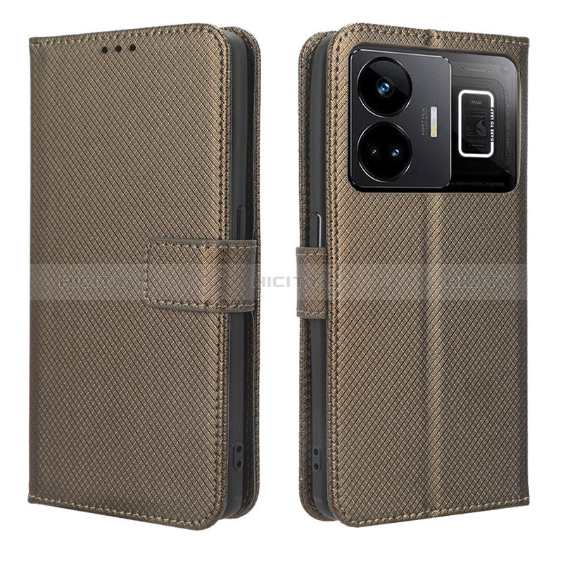 Coque Portefeuille Livre Cuir Etui Clapet BY1 pour Realme GT Neo5 240W 5G Marron Plus