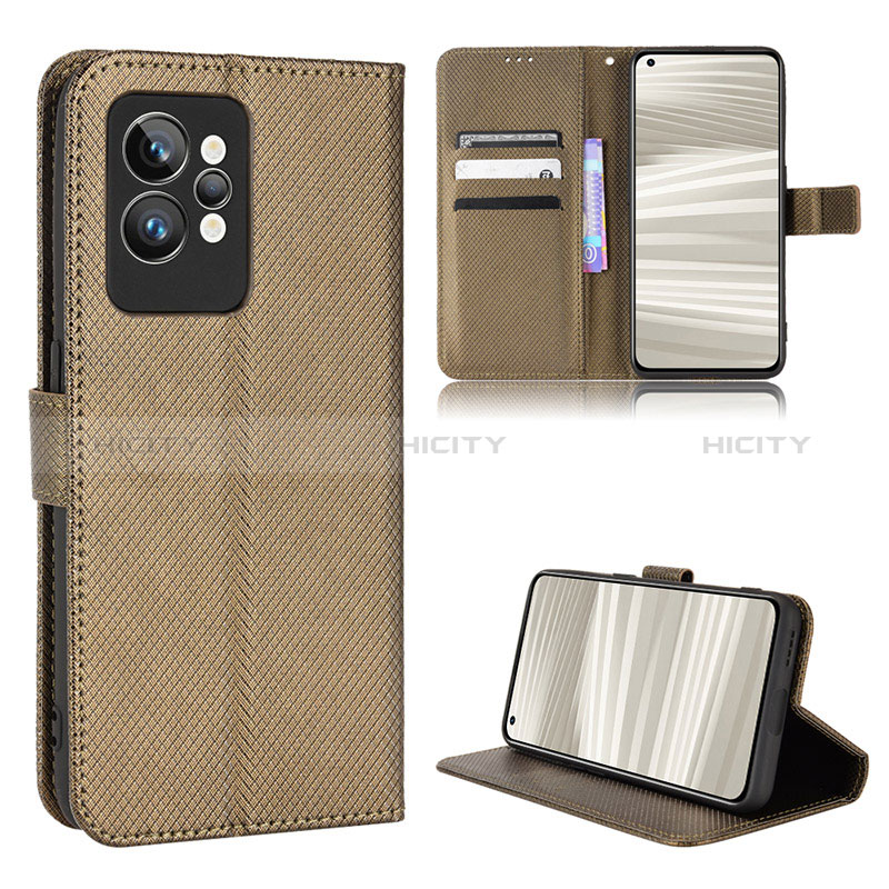 Coque Portefeuille Livre Cuir Etui Clapet BY1 pour Realme GT2 Pro 5G Marron Plus