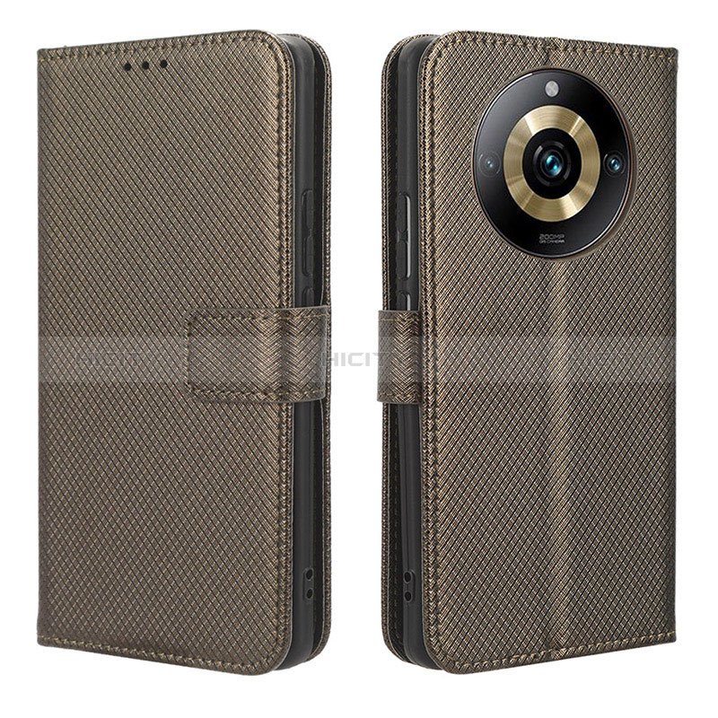 Coque Portefeuille Livre Cuir Etui Clapet BY1 pour Realme Narzo 60 Pro 5G Marron Plus