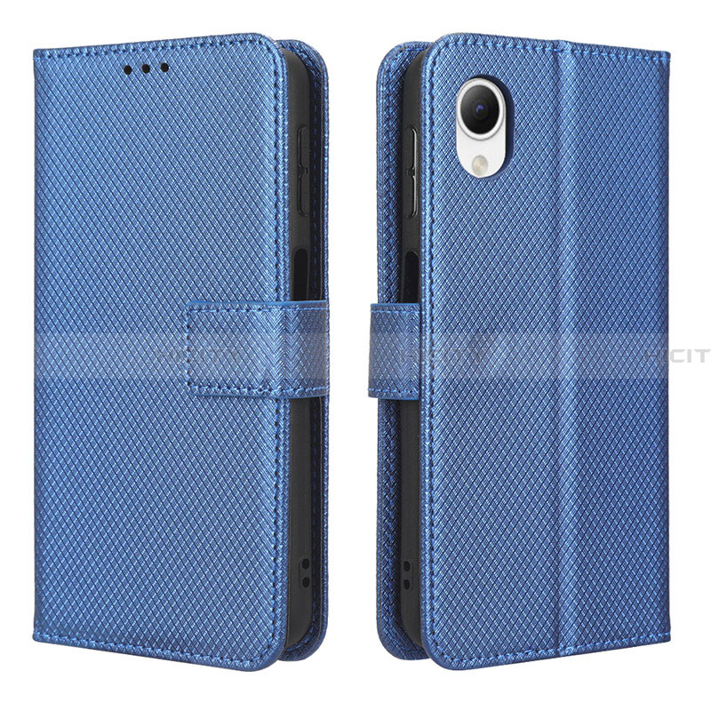 Coque Portefeuille Livre Cuir Etui Clapet BY1 pour Samsung Galaxy A23 5G SC-56C Bleu Plus