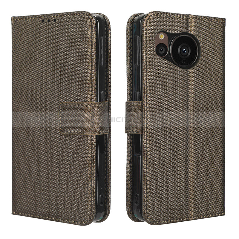 Coque Portefeuille Livre Cuir Etui Clapet BY1 pour Sharp Aquos Sense7 Marron Plus