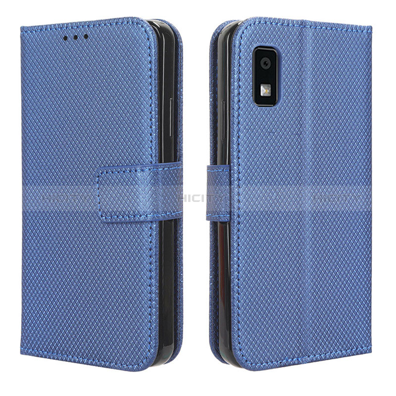 Coque Portefeuille Livre Cuir Etui Clapet BY1 pour Sharp Aquos wish3 Bleu Plus