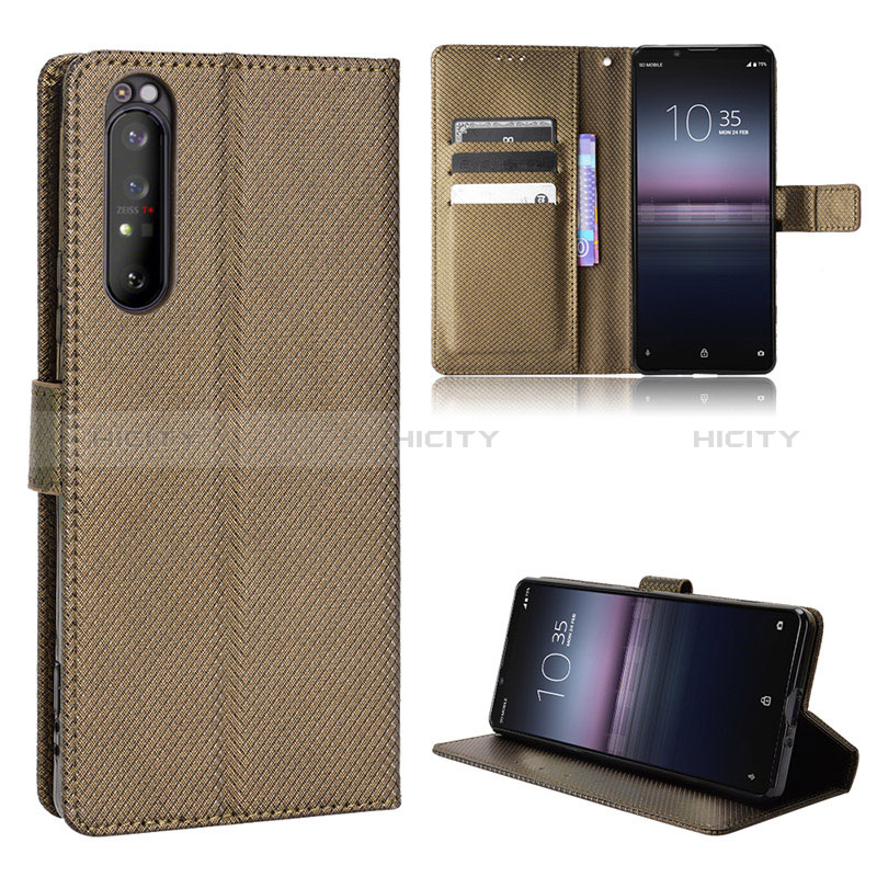 Coque Portefeuille Livre Cuir Etui Clapet BY1 pour Sony Xperia 1 II Marron Plus