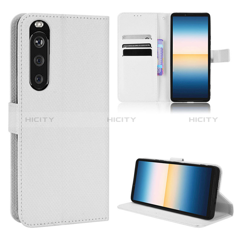 Coque Portefeuille Livre Cuir Etui Clapet BY1 pour Sony Xperia 1 III Blanc Plus