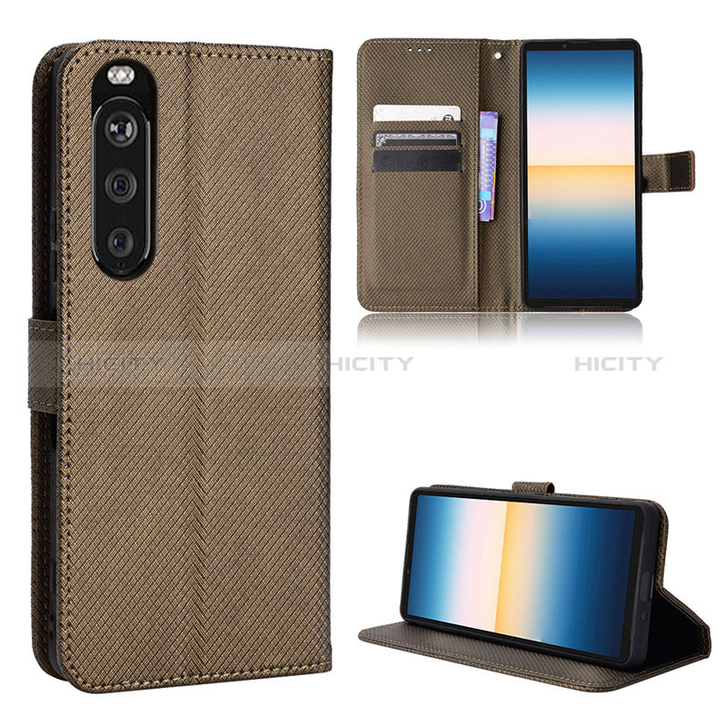 Coque Portefeuille Livre Cuir Etui Clapet BY1 pour Sony Xperia 1 III Marron Plus