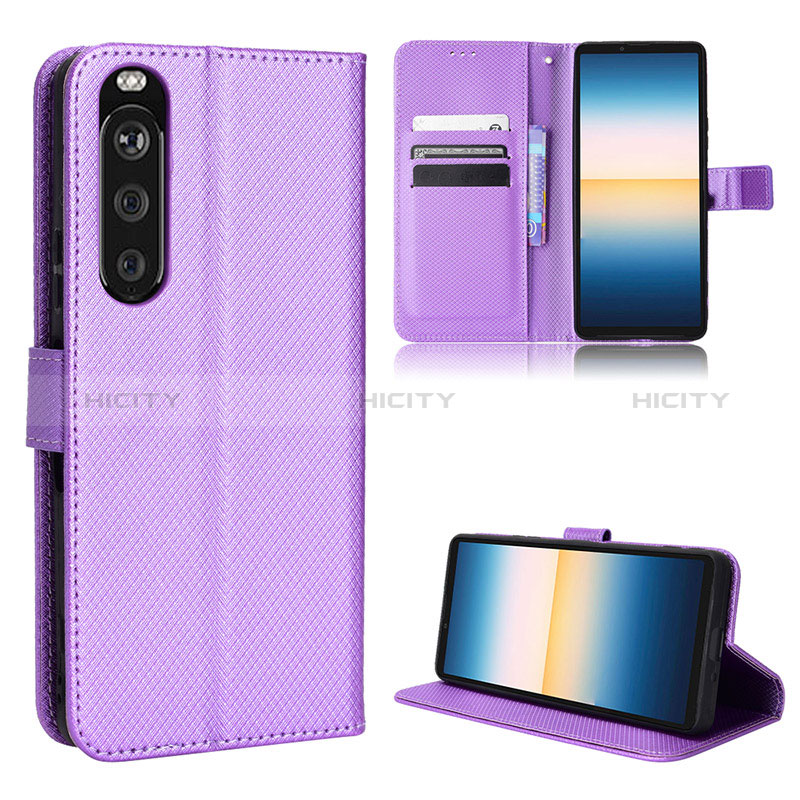 Coque Portefeuille Livre Cuir Etui Clapet BY1 pour Sony Xperia 1 III Violet Plus