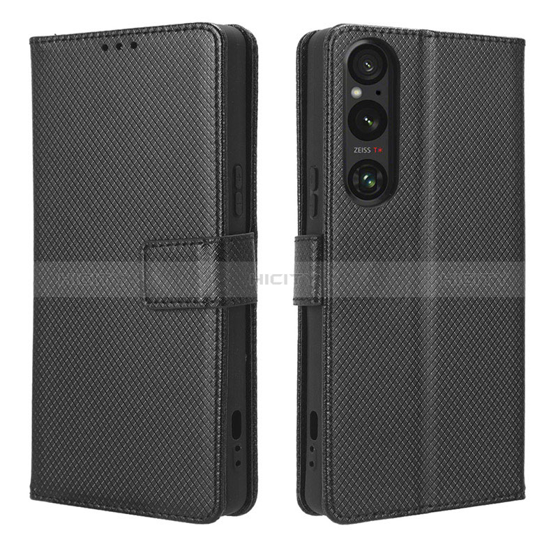 Coque Portefeuille Livre Cuir Etui Clapet BY1 pour Sony Xperia 1 V Noir Plus