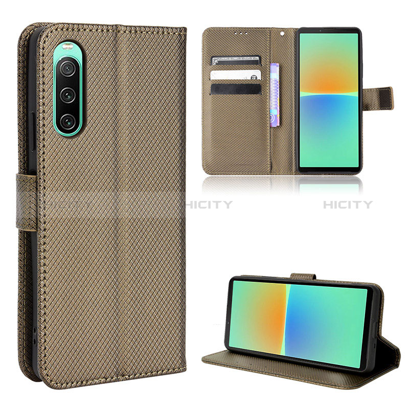 Coque Portefeuille Livre Cuir Etui Clapet BY1 pour Sony Xperia 10 IV SO-52C Marron Plus