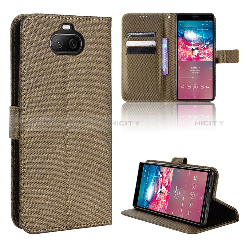 Coque Portefeuille Livre Cuir Etui Clapet BY1 pour Sony Xperia 8 Marron Plus