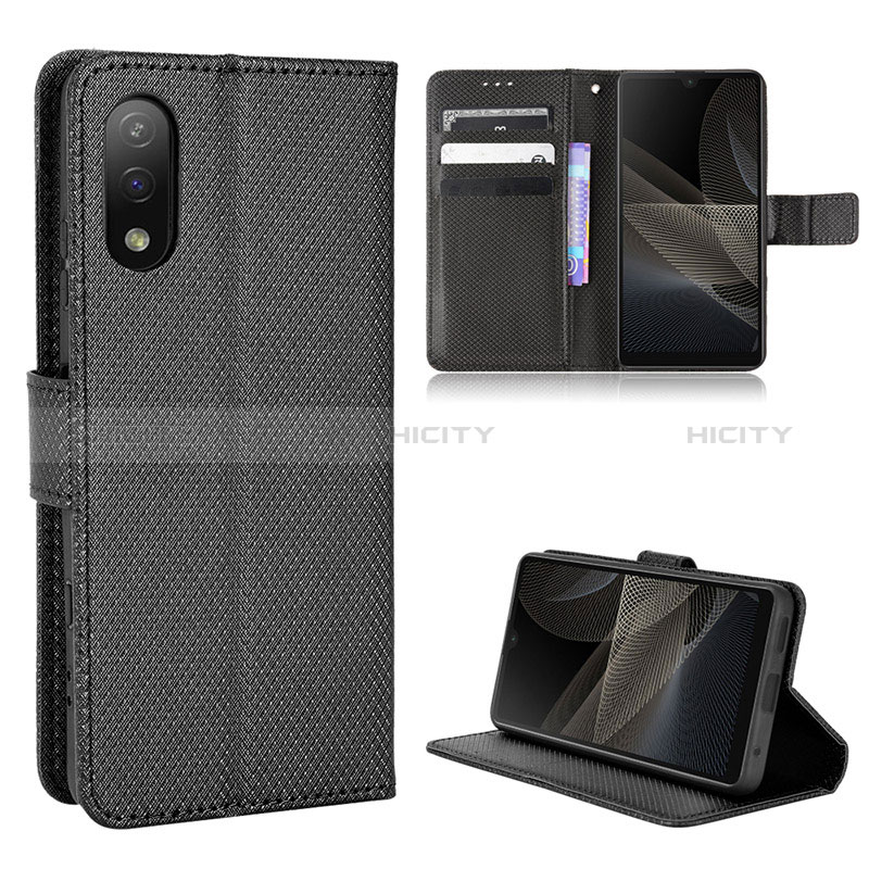 Coque Portefeuille Livre Cuir Etui Clapet BY1 pour Sony Xperia Ace II Noir Plus