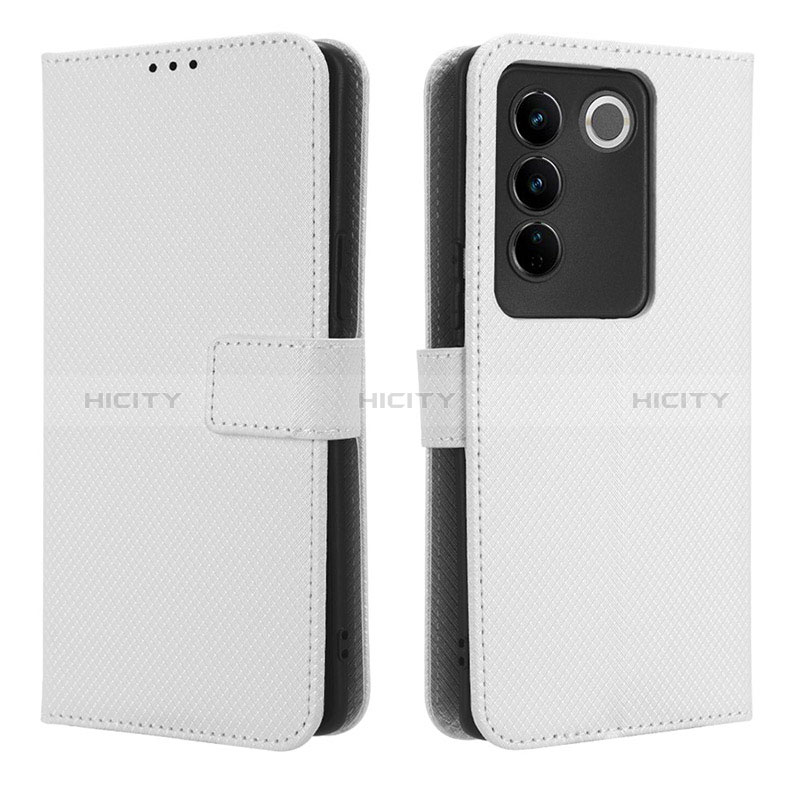 Coque Portefeuille Livre Cuir Etui Clapet BY1 pour Vivo V27 Pro 5G Blanc Plus