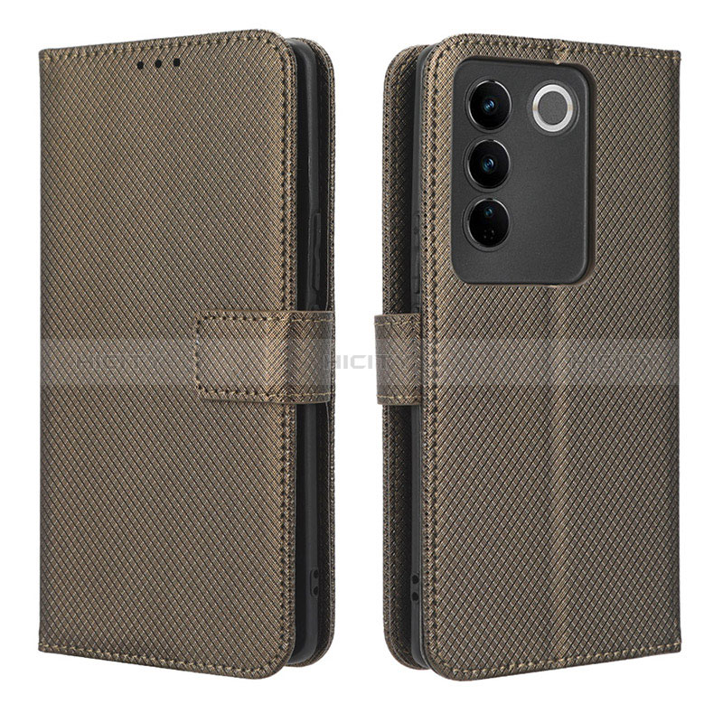 Coque Portefeuille Livre Cuir Etui Clapet BY1 pour Vivo V27 Pro 5G Marron Plus