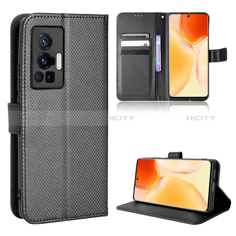 Coque Portefeuille Livre Cuir Etui Clapet BY1 pour Vivo X70 Pro 5G Noir Plus