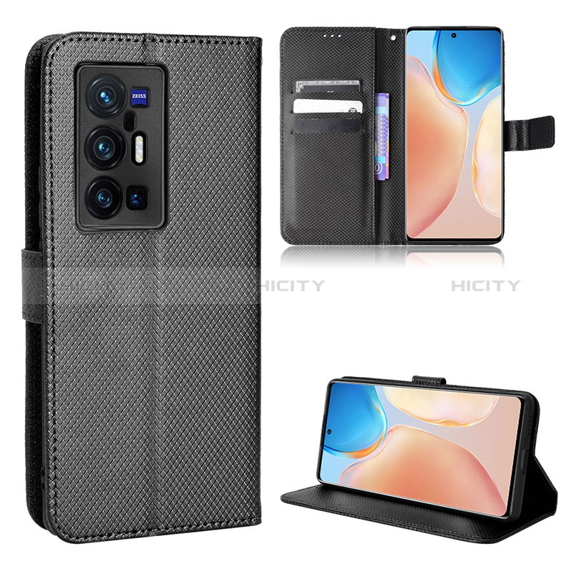 Coque Portefeuille Livre Cuir Etui Clapet BY1 pour Vivo X70 Pro+ Plus 5G Noir Plus