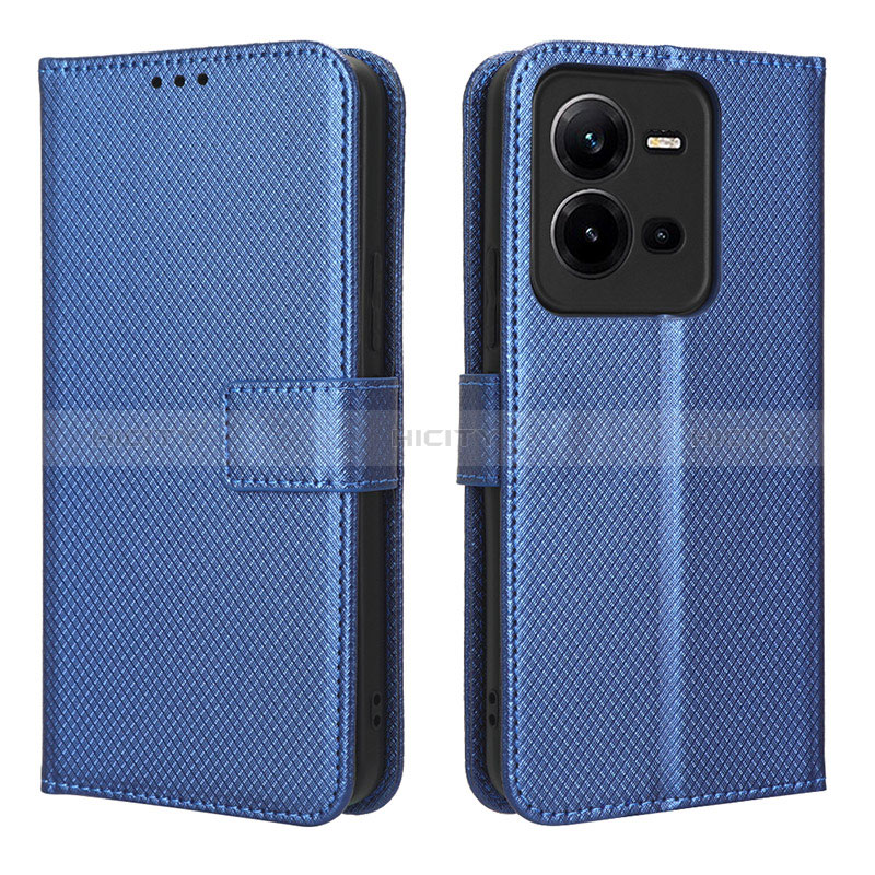 Coque Portefeuille Livre Cuir Etui Clapet BY1 pour Vivo X80 Lite 5G Bleu Plus