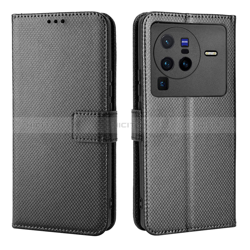 Coque Portefeuille Livre Cuir Etui Clapet BY1 pour Vivo X80 Pro 5G Noir Plus