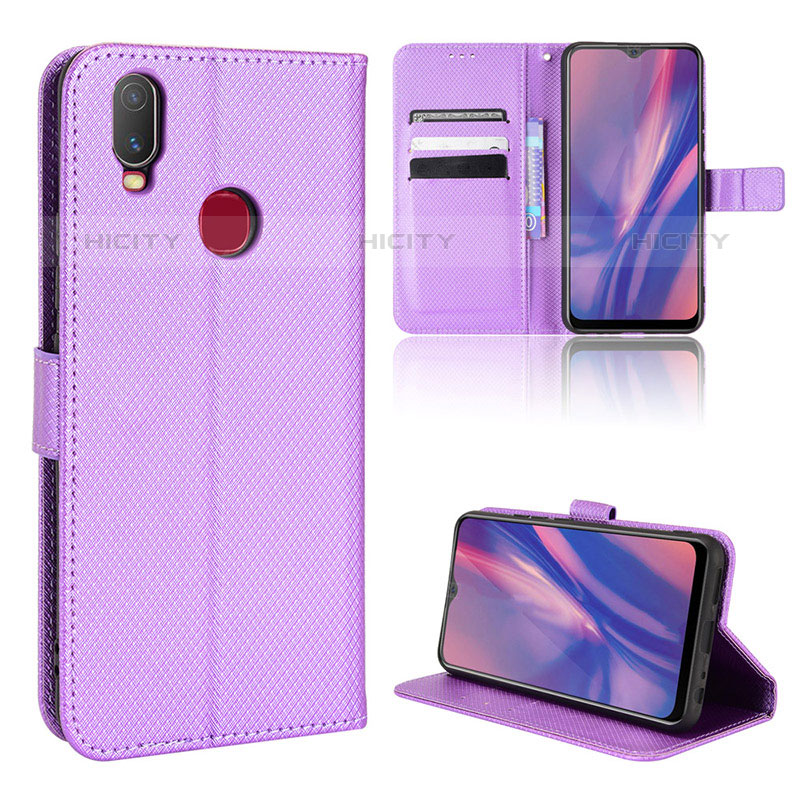 Coque Portefeuille Livre Cuir Etui Clapet BY1 pour Vivo Y12 Violet Plus