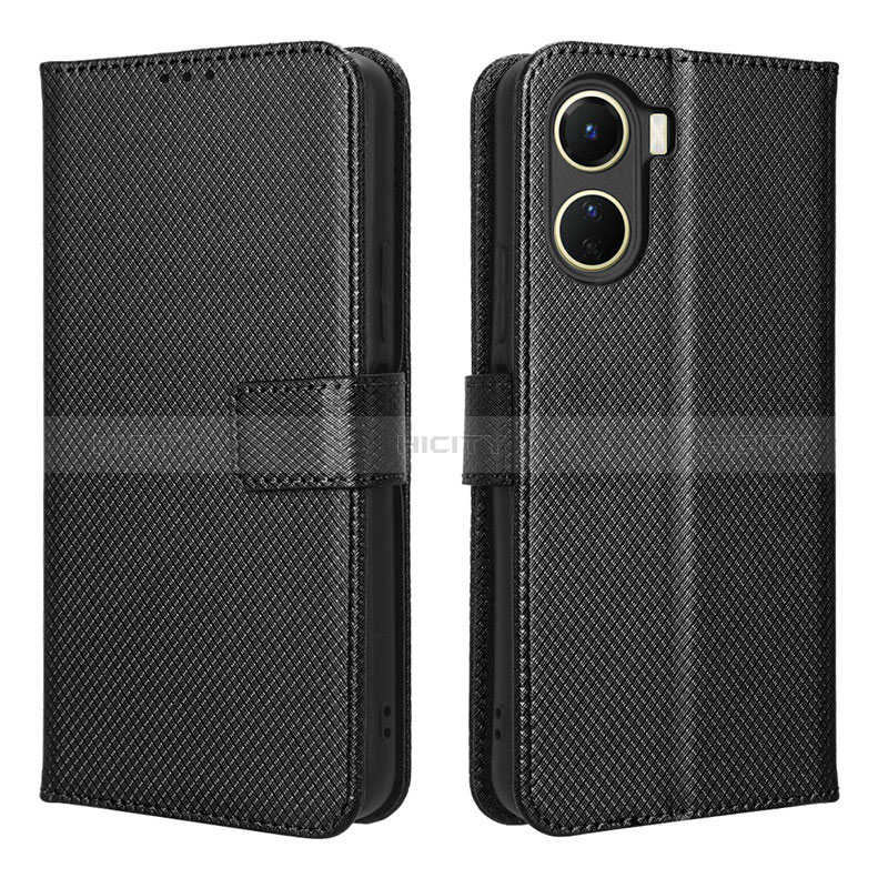 Coque Portefeuille Livre Cuir Etui Clapet BY1 pour Vivo Y16 Noir Plus