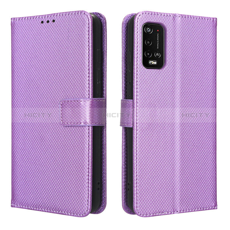 Coque Portefeuille Livre Cuir Etui Clapet BY1 pour Wiko Power U10 Violet Plus