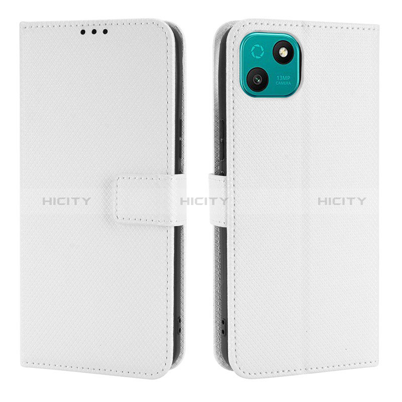 Coque Portefeuille Livre Cuir Etui Clapet BY1 pour Wiko T10 Blanc Plus