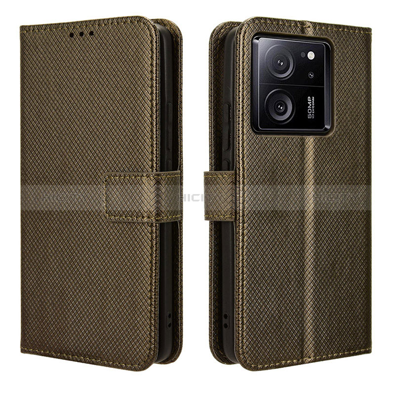 Coque Portefeuille Livre Cuir Etui Clapet BY1 pour Xiaomi Mi 13T 5G Marron Plus