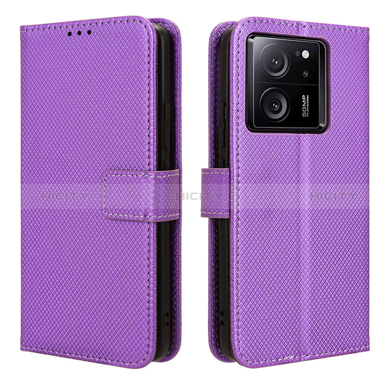 Coque Portefeuille Livre Cuir Etui Clapet BY1 pour Xiaomi Mi 13T Pro 5G Violet Plus