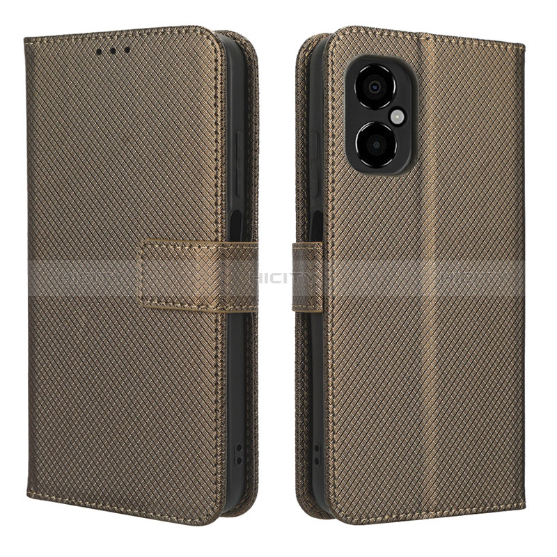 Coque Portefeuille Livre Cuir Etui Clapet BY1 pour Xiaomi Poco M4 5G Marron Plus