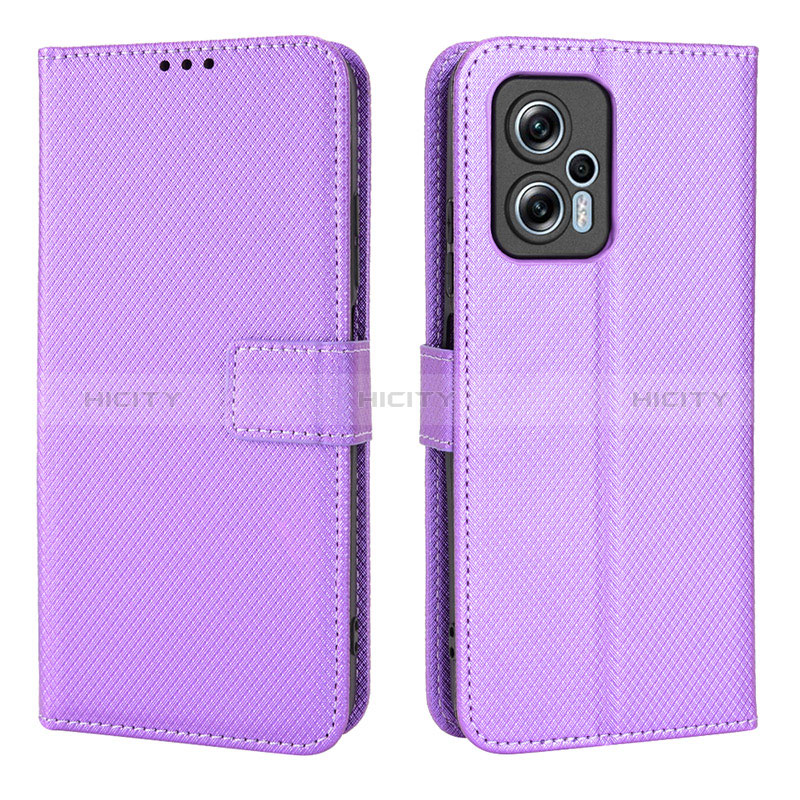 Coque Portefeuille Livre Cuir Etui Clapet BY1 pour Xiaomi Poco X4 GT 5G Violet Plus