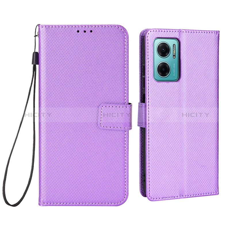 Coque Portefeuille Livre Cuir Etui Clapet BY1 pour Xiaomi Redmi 10 Prime Plus 5G Violet Plus