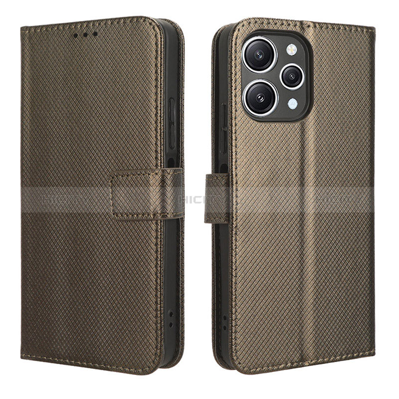 Coque Portefeuille Livre Cuir Etui Clapet BY1 pour Xiaomi Redmi 12 4G Marron Plus