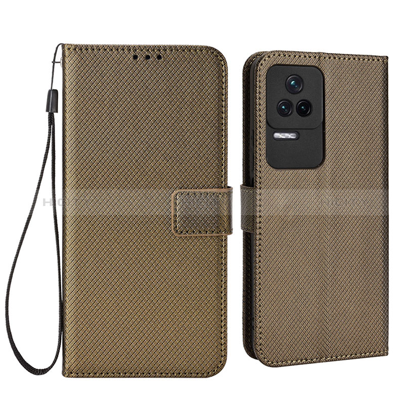 Coque Portefeuille Livre Cuir Etui Clapet BY1 pour Xiaomi Redmi K50 5G Marron Plus