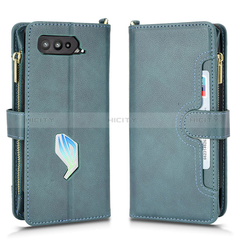 Coque Portefeuille Livre Cuir Etui Clapet BY2 pour Asus ROG Phone 5s Pro Vert Plus