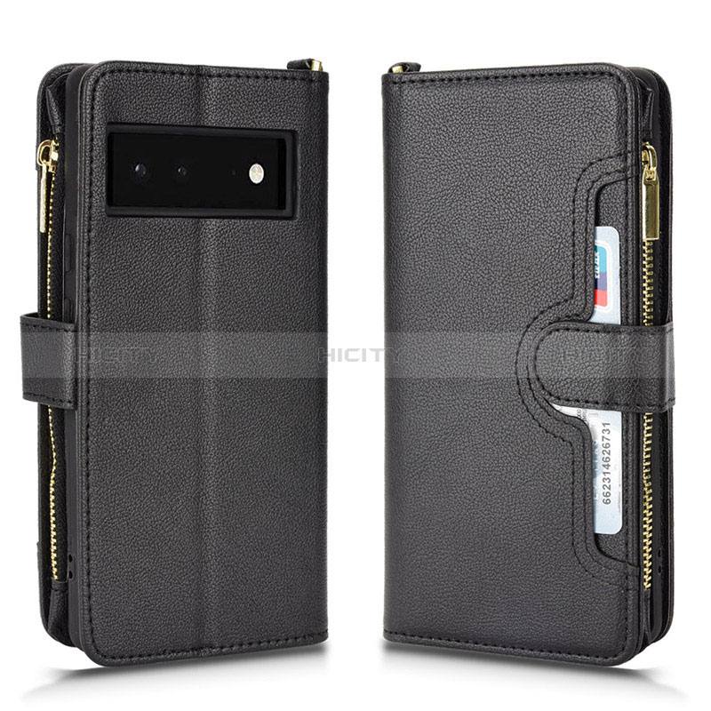 Coque Portefeuille Livre Cuir Etui Clapet BY2 pour Google Pixel 6 5G Noir Plus