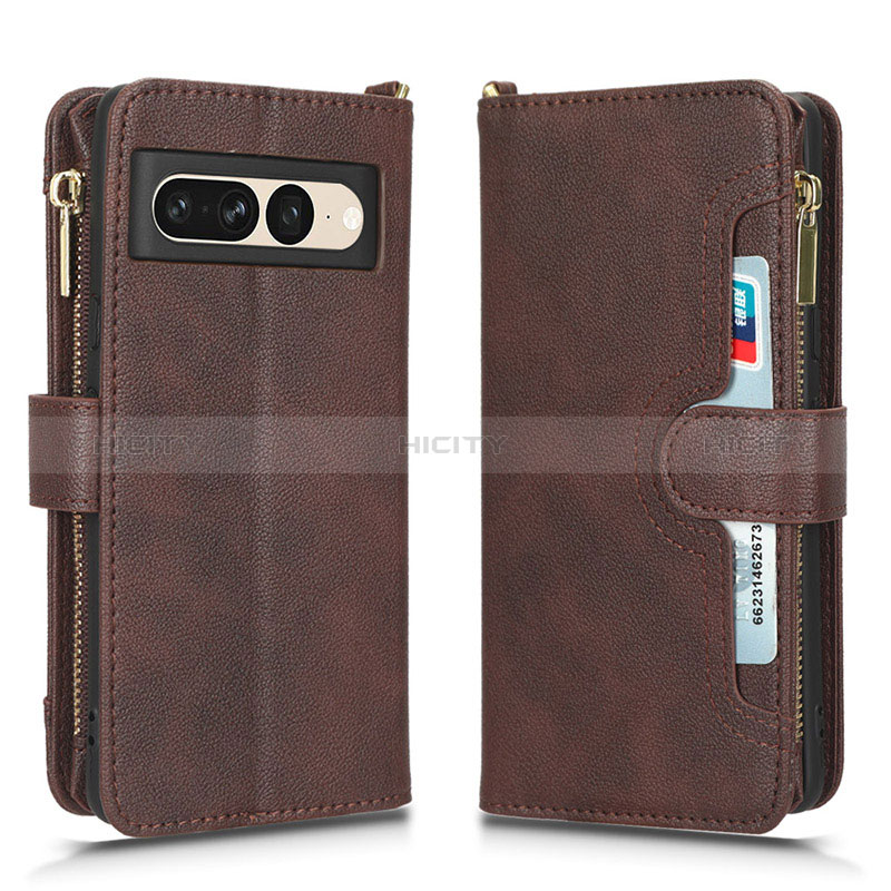 Coque Portefeuille Livre Cuir Etui Clapet BY2 pour Google Pixel 7 Pro 5G Marron Plus