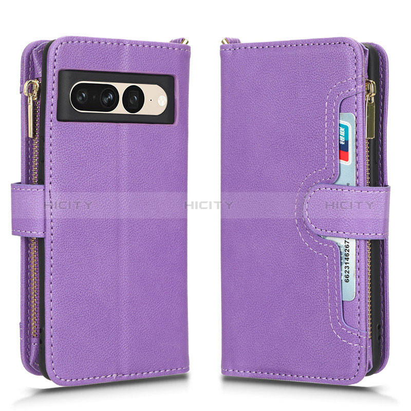 Coque Portefeuille Livre Cuir Etui Clapet BY2 pour Google Pixel 7 Pro 5G Violet Plus