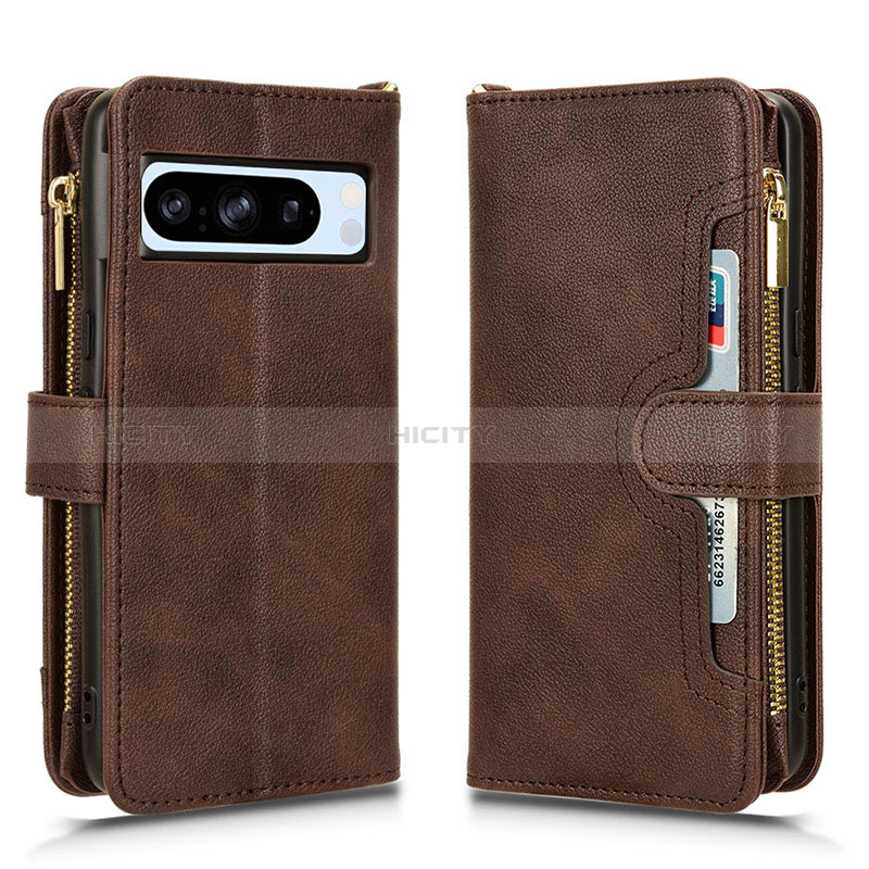 Coque Portefeuille Livre Cuir Etui Clapet BY2 pour Google Pixel 8 Pro 5G Marron Plus