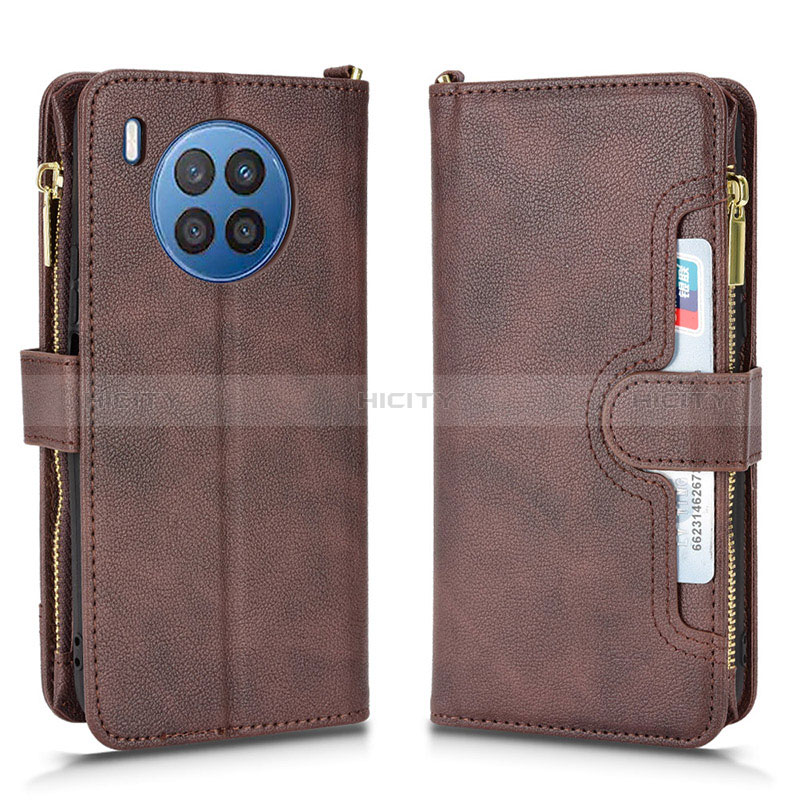 Coque Portefeuille Livre Cuir Etui Clapet BY2 pour Huawei Honor 50 Lite Marron Plus