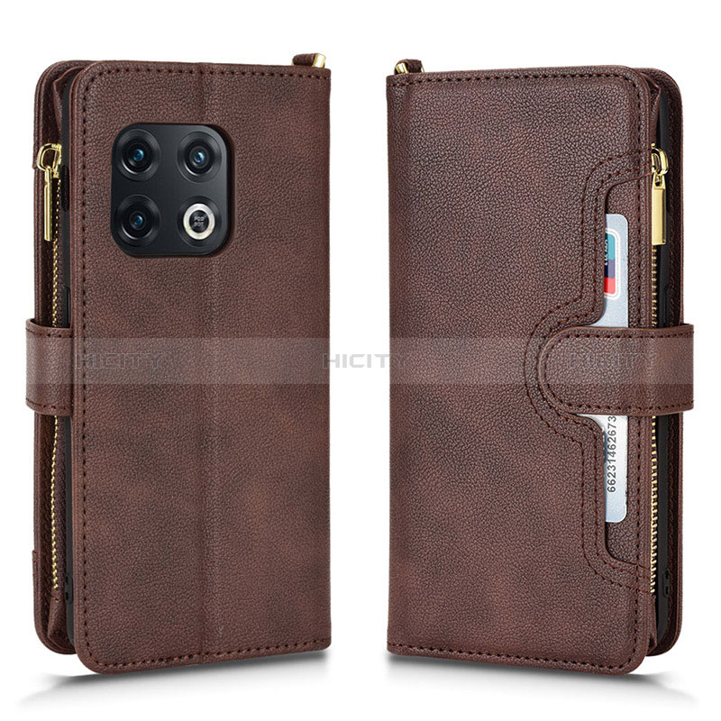 Coque Portefeuille Livre Cuir Etui Clapet BY2 pour OnePlus 10 Pro 5G Marron Plus