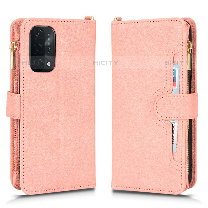 Coque Portefeuille Livre Cuir Etui Clapet BY2 pour OnePlus Nord N200 5G Or Rose Plus