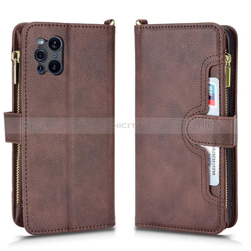 Coque Portefeuille Livre Cuir Etui Clapet BY2 pour Oppo Find X3 5G Marron Plus