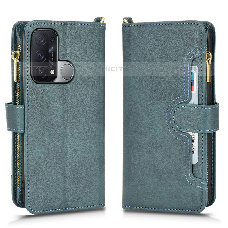 Coque Portefeuille Livre Cuir Etui Clapet BY2 pour Oppo Reno5 A Vert Plus