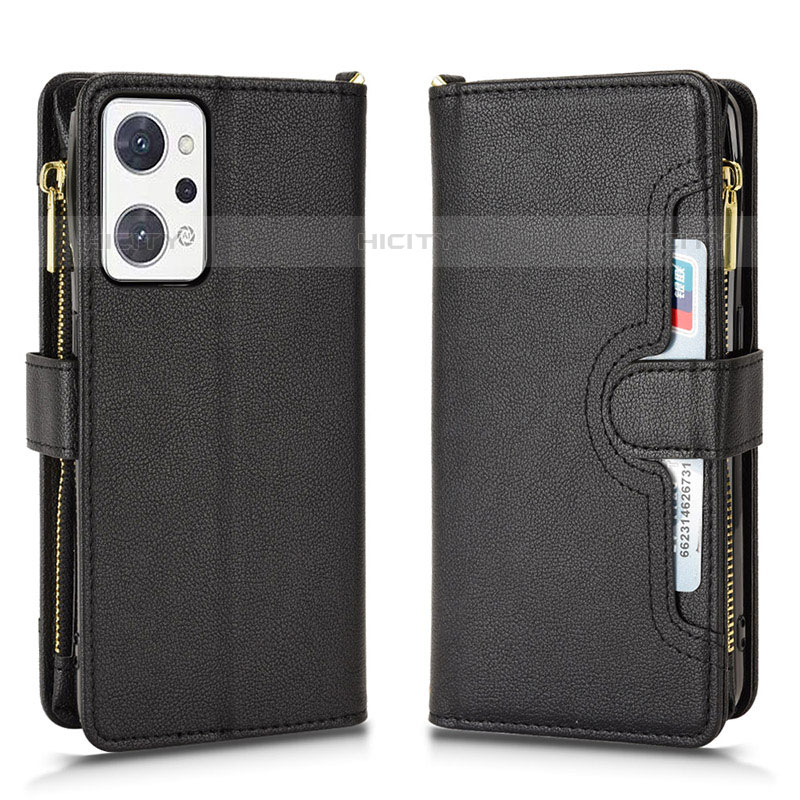 Coque Portefeuille Livre Cuir Etui Clapet BY2 pour Oppo Reno7 A Noir Plus