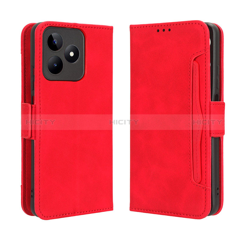 Coque Portefeuille Livre Cuir Etui Clapet BY2 pour Realme C51 Or Rose Plus