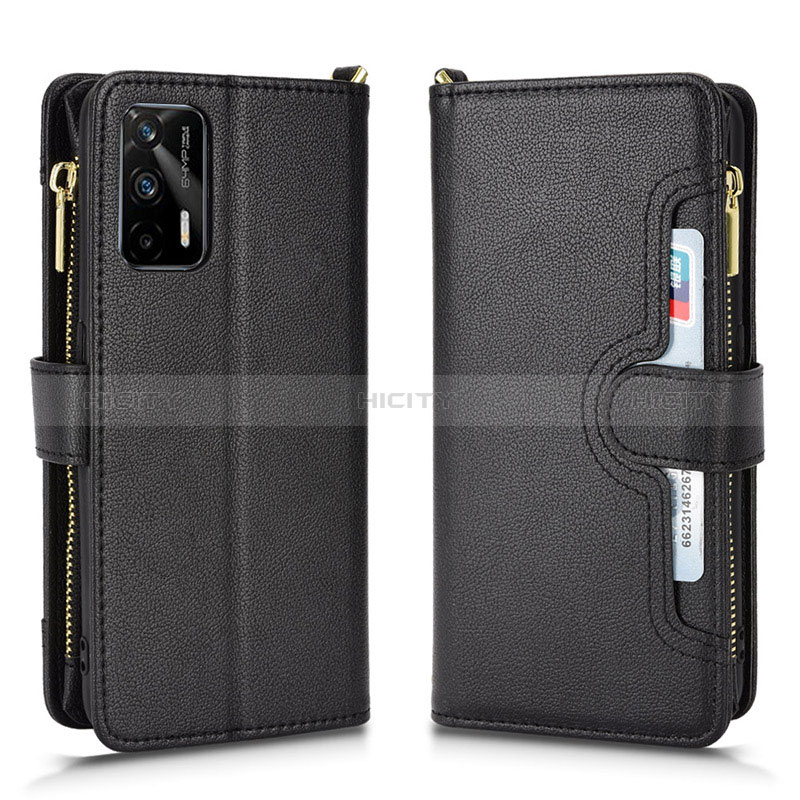 Coque Portefeuille Livre Cuir Etui Clapet BY2 pour Realme GT 5G Noir Plus