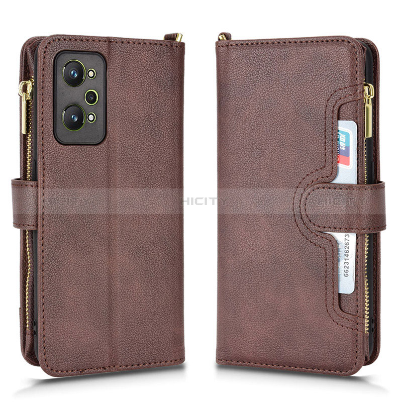 Coque Portefeuille Livre Cuir Etui Clapet BY2 pour Realme GT Neo 3T 5G Marron Plus