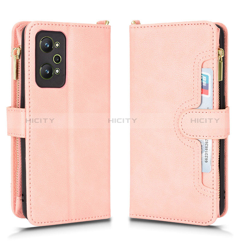 Coque Portefeuille Livre Cuir Etui Clapet BY2 pour Realme GT Neo 3T 5G Or Rose Plus