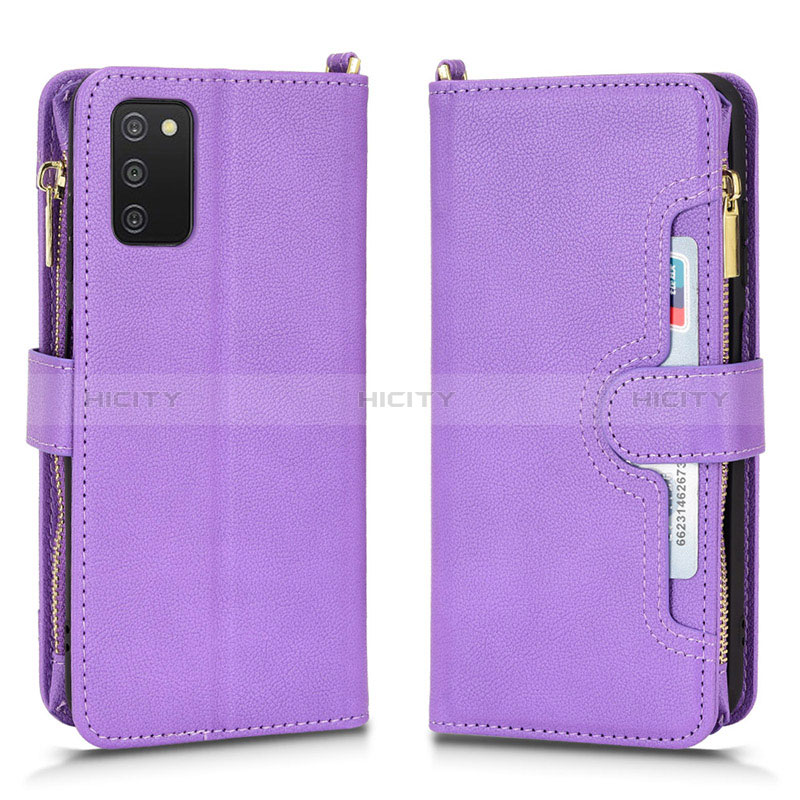 Coque Portefeuille Livre Cuir Etui Clapet BY2 pour Samsung Galaxy A02s Violet Plus