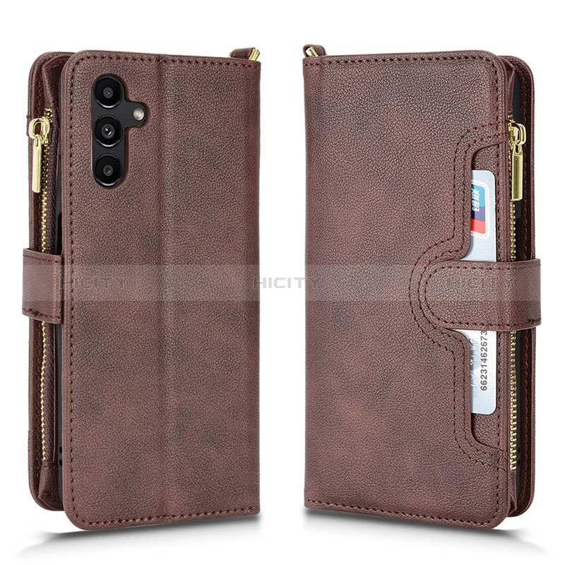 Coque Portefeuille Livre Cuir Etui Clapet BY2 pour Samsung Galaxy A04s Marron Plus