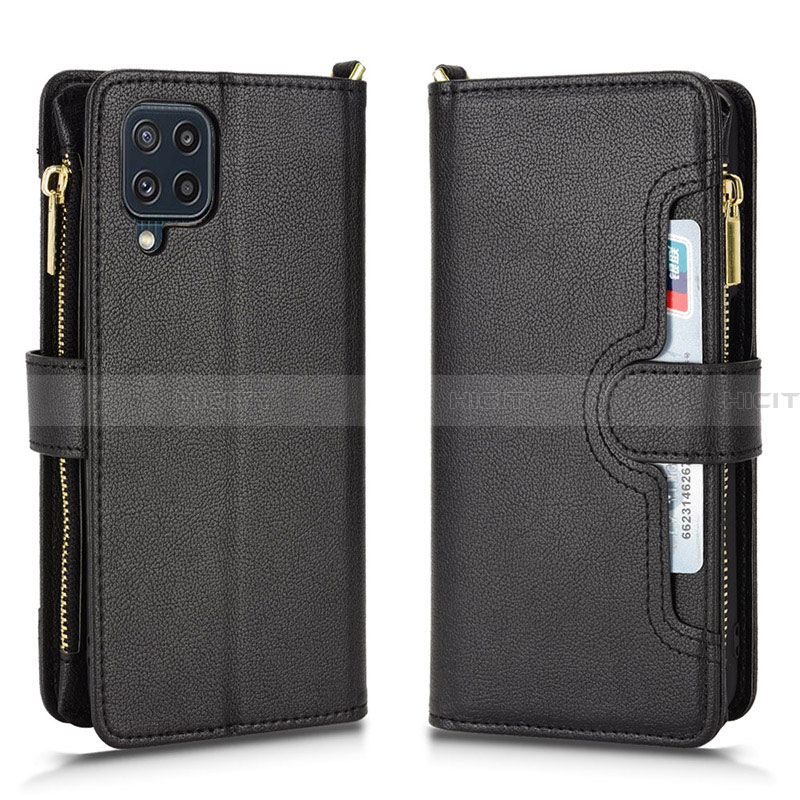 Coque Portefeuille Livre Cuir Etui Clapet BY2 pour Samsung Galaxy A22 4G Noir Plus