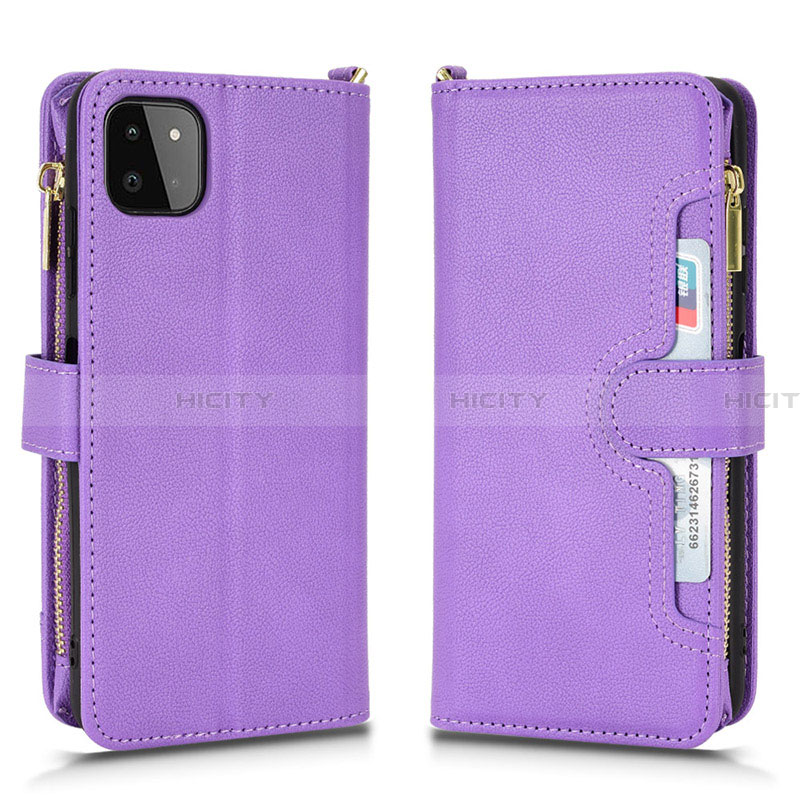 Coque Portefeuille Livre Cuir Etui Clapet BY2 pour Samsung Galaxy A22 5G Violet Plus